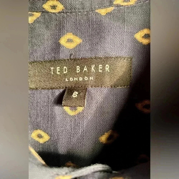 Ted Baker Men's Ginton  casual button down Diamond Gio Short Sleeve Navy Shirt 6 - Picture 4 of 5